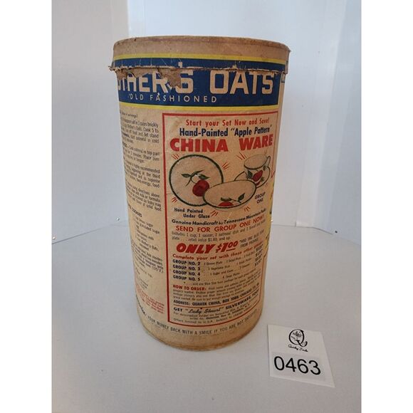 Mothers Oats Old Fashions Quaker Oats Company Cardboard Container Antique - Picture 2 of 12